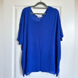 Urban Outfitters Oversized Raw-Hem T-Shirt, Royal Blue